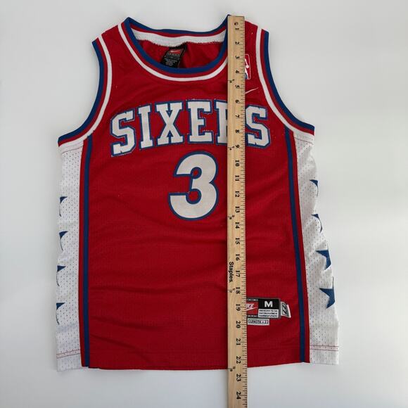 Vintage Nike Boys M Jersey 76ers Allen Iverson Philadelphia Rewind 77 90s Plus 2 - Picture 14 of 15